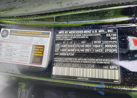 2021 Mercedes-Benz Gle Coupe Amg 53 4Matic z USA, uszkodzony, nr VIN 4JGFD6BB3MA215304